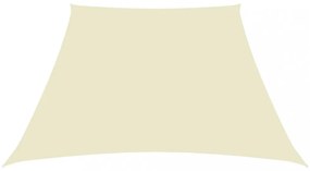 krémszínű trapéz alakú oxford-szövet napvitorla 2/4 x 3 m