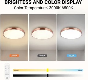 Immax NEO 07322L-LED dimmelhető mennyezeti lámpa NEO LITE SEMPLICI 60W/230V átmérő: 60 cm rézszínű + távirányítóval