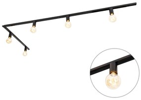 Modern 1 fázisú sínrendszer 5 lámpával, E27 foglalattal, fekete - Jeana