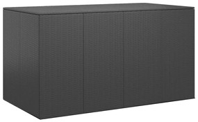 vidaXL fekete polyrattan kerti párnatartó doboz 194 x 100 x 103 cm