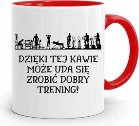 Edzőnőnek Edzőterem Bögre Piros, fényképes nyomott mintával