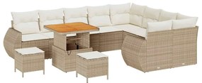 vidaXL Kerti Kanapé Szett 12 pcs Bézs polirattan