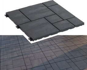 Teraszpadló Kompozit Teraszpadló Vadso Antracit 30x30x1,5cm