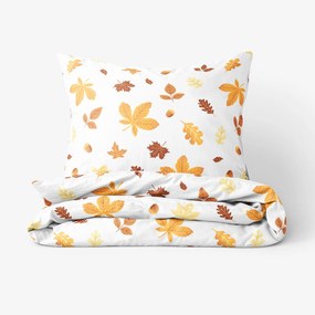 Goldea pamut ágyneműhuzat - őszi levelek 160 x 200 és 2db 70 x 80 cm