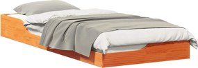 vidaXL Ágykeret Faggyú barna 90 x 220 cm Tömör fenyőfa