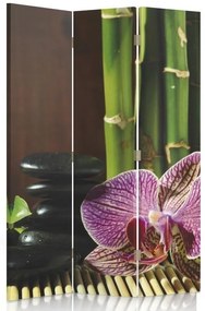 Gario Paraván Zen rózsaszín orchideával Méret: 110 x 170 cm, Kivitelezés: Forgó paraván 360°