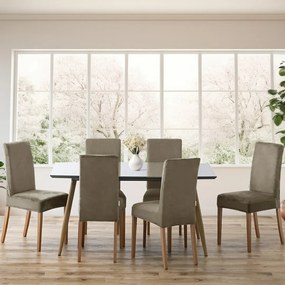 Restilo Feszítő huzat székhez Sento bézs, 48 x 48x 58 + 10 cm, 6 db-os szett