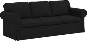 vidaXL Kanapé Fekete 215 x 82 x 80 cm szövet