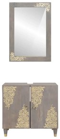 Fürdőszoba bútor szett tárolóval 2 pcs Szürke 62 x 33 x 58 cm