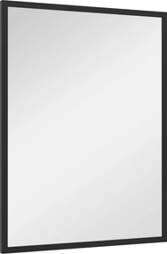 HOMCOM Téglalap alakú fali tükör akasztókkal, üveg és MDF, 60x80 cm, fekete | Aosom