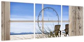 Kép - Kilátás az ablakból (órával) (90x30 cm)