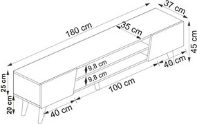Clark Walnut and Beige TV-állvány