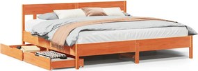 vidaXL viaszbarna tömör fenyőfa ágy matrac nélkül 180 x 200 cm
