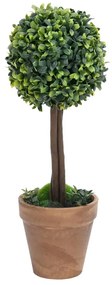 2 db zöld gömbalakú cserepes műpuszpáng 56 cm