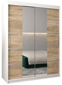 Ruhásszekrény 150 cm Verika 4 150 (fehér + szonoma tölgy). 1064278