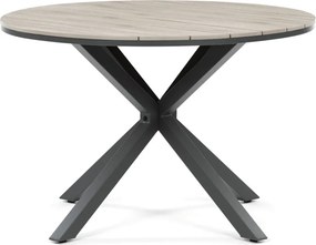 Kerti asztal 110x110 cm, alumínium, polywood, szürke, AZT-S1430 GREY