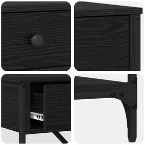 Konzol Asztal Fekete Tölgy 100x34.5x75 cm Mérnöki Fa