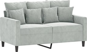 vidaXL kétszemélyes világosszürke bársony kanapé 120 cm