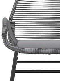 5 részes szürke polyrattan üveg kerti étkezőgarnitúra párnával
