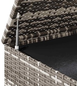 szürke polyrattan kerti párnatartó doboz 145 x 100 x 103 cm