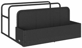 fekete polyrattan medence melletti úszótároló 110x100x57 cm