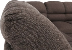 Sarokülőgarnitúra ágyfunkcióval és ágyneműtartóval, bal oldali kivitel, barna, AMELIA