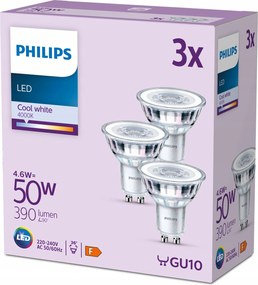Led Fényszóró Izzó GU10 4.6W 50W 4000K Semleges 36° Philips 3 db
