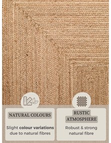 Natúr színű kétoldalas kézi szövésű juta szőnyeg 200x300 cm Sharmila Natural Brown – Hanse Home
