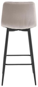Sötét bézs bárszék NADO VELVET fekete lábakkal
