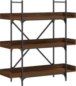 vidaXL 3-szintes barna tölgy szerelt fa könyvespolc 100x33x108,5 cm