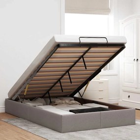 Ottomán tópszínű szövet ágykeret matrac nélkül 120x200 cm