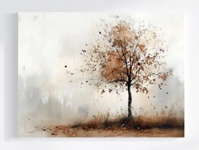 Vászonkép Canvas Akvarell Természet Tájkép Ősz Fa Köd 80x60