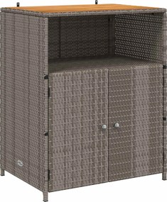 vidaXL Cabinet Szürke 70 x 50 x 87 cm Poliészter és Roly Rattan