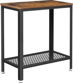 Tárolóasztal polccal TAYLOR 60x30 cm, rusztikus barna