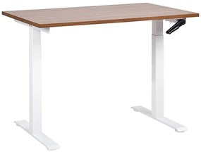 Sötétbarna és fehér manuálisan állítható íróasztal 120 x 72 cm DESTINES Beliani