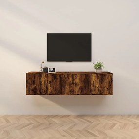 2 db füstös tölgy színű fali TV-szekrény 80 x 34,5 x 40 cm