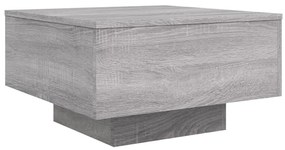 szürke sonoma színű szerelt fa dohányzóasztal 55x55x31 cm