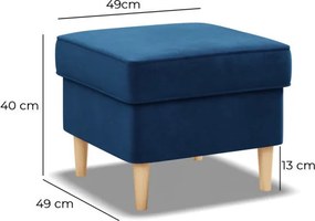 Uszak lábtartó, bársony, kék