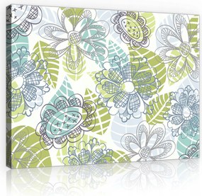 Vászonkép 80x60 Virágok finom pasztell minták dekoratív tavasz nyugalom