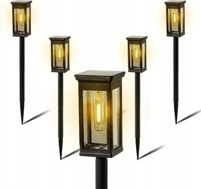 4x Kerti Napelemes Lámpa Dekoratív Zseblámpa Beszúrható Oszlop Filament