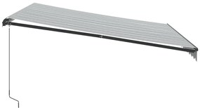 antracitszürke-fehér LED-es kézi napellenző 450 x 300 cm