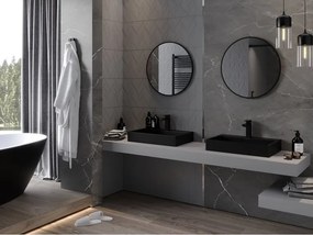 Mexen Loft kerek fürdőszobai tükör 60 cm, fekete keret - 9850-060-060-000-70