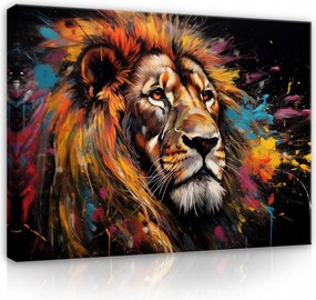 Vászonkép Oroszlán Absztrakt Pop Art Vászon Fal Hálószoba Nappali 100x70