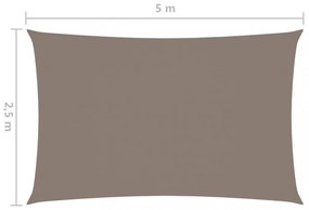 tópszínű téglalap alakú oxford-szövet napvitorla 2,5 x 5 m