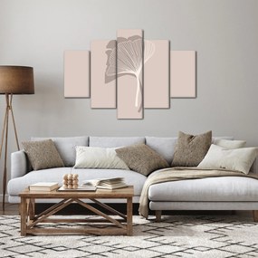 Kép - Bézs színű levelek N⁰4 (150x105 cm)