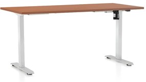 OfficeTech A állítható magasságú asztal, 160 x 80 cm, fehér alap, cseresznye