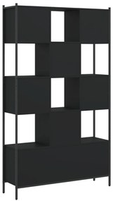 fekete szerelt fa könyvszekrény 102x28x172 cm