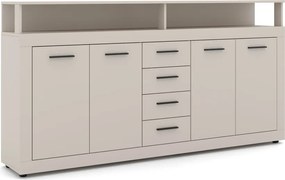 Komód 4 ajtóval és 4 fiókkal kasmír színben – XXL LUNA