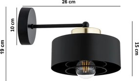 Brilagi - Fali lámpa SPRING 1xE27/60W/230V fekete/arany