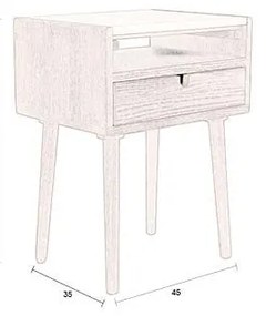 Barna éjjeliszekrény Arda – Dutchbone